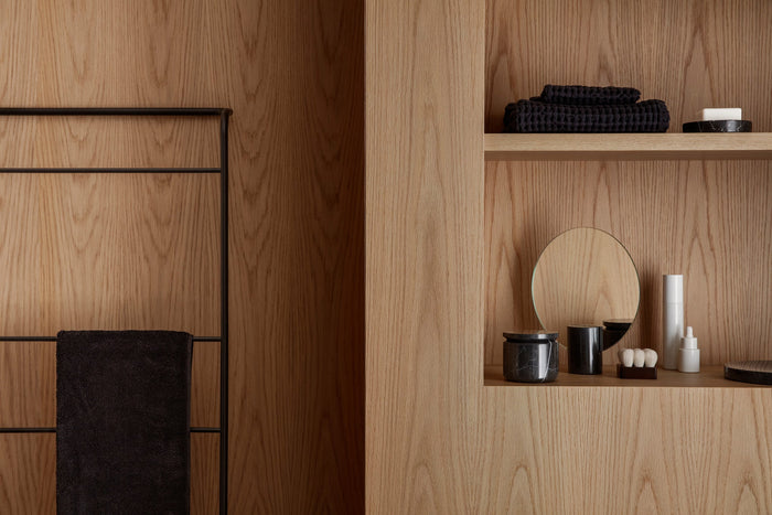 Caro Badtextiel Black | 70 x 140 cm | Zwart | Katoen