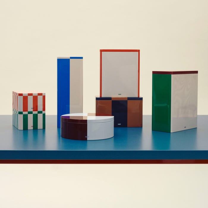 HAY Tin Voorraadblik X-Large - Off-White / Burgundy / Groen