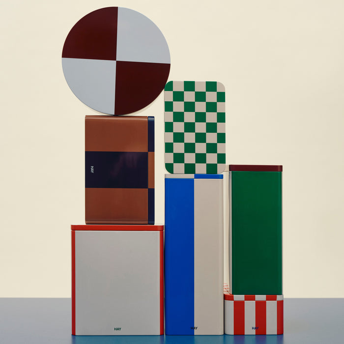 HAY Tin Voorraadblik X-Large - Off-White / Burgundy / Groen