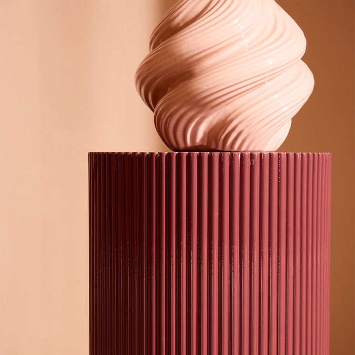 Nest living Asa Houten Bijzettafel Bordeaux Rood - Ø 31 cm