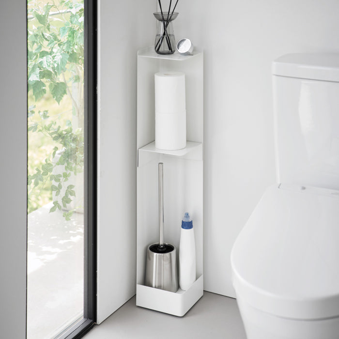 Yamazaki Tower Toiletrolhouder op wielen smal - Wit