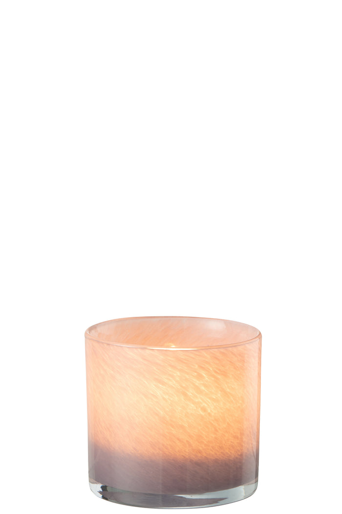 J-Line windlicht Jade - glas - lichtpaars - small