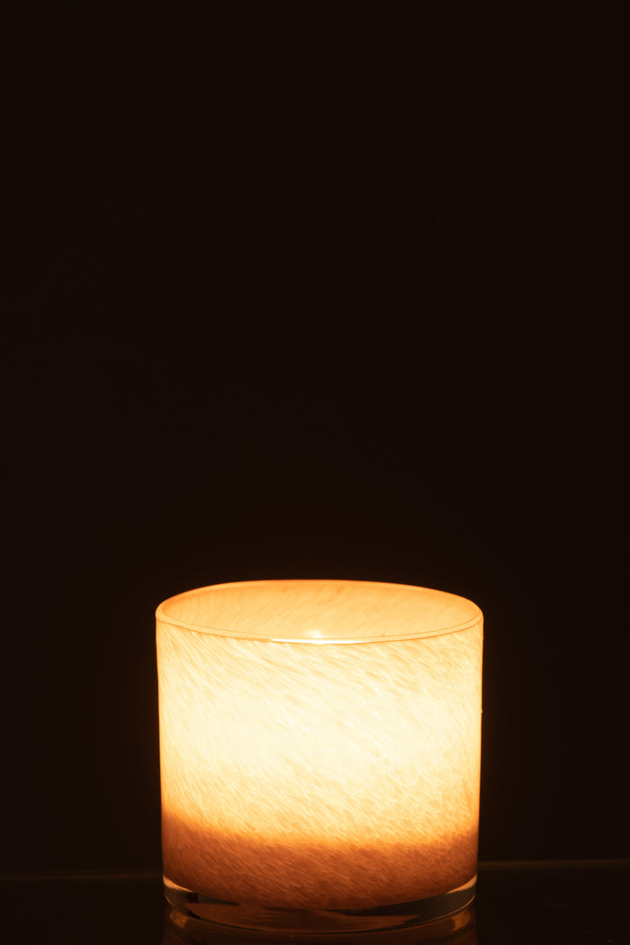 J-Line windlicht Jade - glas - lichtpaars - small