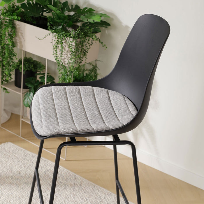 Nolon Nino-Liv Barkruk Zwart - Lichtgrijs Kussen - Zwart Frame - 65cm