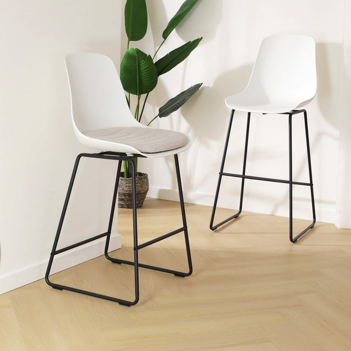 Nolon Nino-Pip Barkruk Wit - Kunststof - Zwart Onderstel - 75 cm