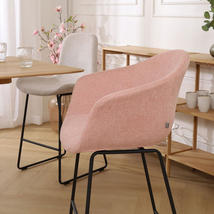 Nolon Nino-Otis Barkruk Zacht Roze - met Armleuning - Zwart - 65 cm