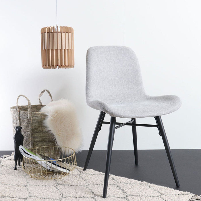 Nolon Nena-Fé Eetkamerstoel Lichtgrijs - Zwarte Houten Poten