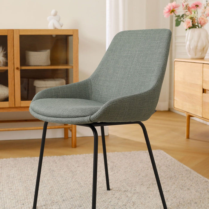 Nolon Nora-Isa Eetkamerstoel Saliegroen - Stof - Zwart Onderstel