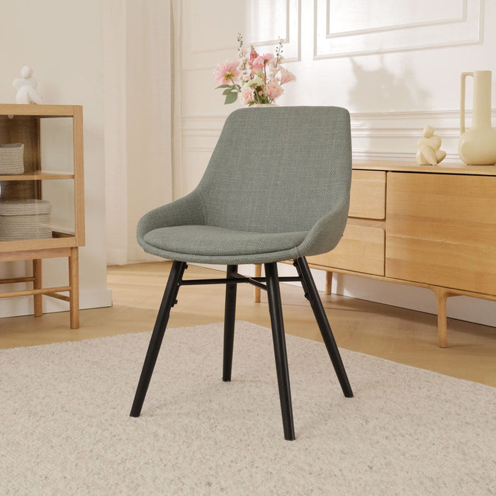 Nolon Nena-Isa Eetkamerstoel Saliegroen - Zwarte Houten Poten