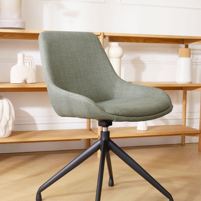 Nolon Nola-Isa Eetkamerstoel Saliegroen - Draaibaar Zwart Onderstel