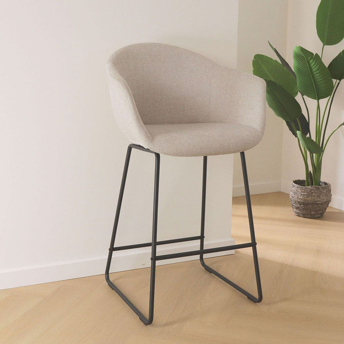 Nolon Nino-Otis Barkruk Beige - met Armleuning - Zwart - 75 cm