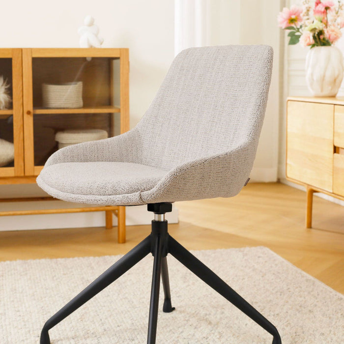 Nolon Nola-Isa Eetkamerstoel Beige Gemêleerd - Draaibaar Zwart