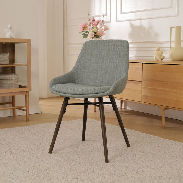 Nolon Nena-Isa Eetkamerstoel Saliegroen - Stof - Walnoot Poten