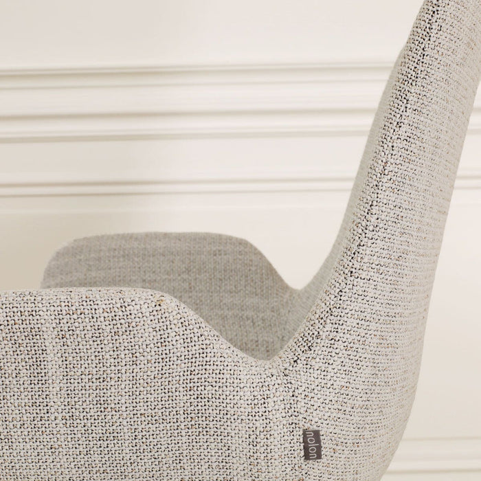 Nolon Nino-Eef Barkruk Beige Gemêleerd - met Armleuning - Wit - 75 cm