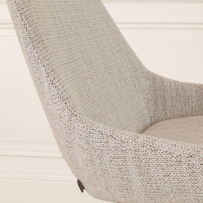 Nolon Nino-Isa Barkruk Beige Gemêleerd - Stof - Wit Onderstel - 75 cm