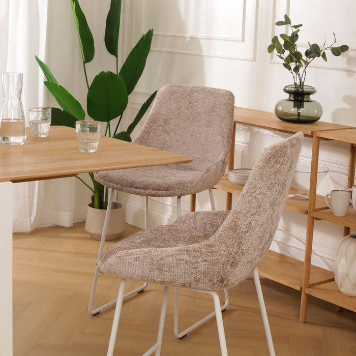 Nolon Nino-Isa Barkruk Bruin - Stof - Wit Onderstel - 75 cm