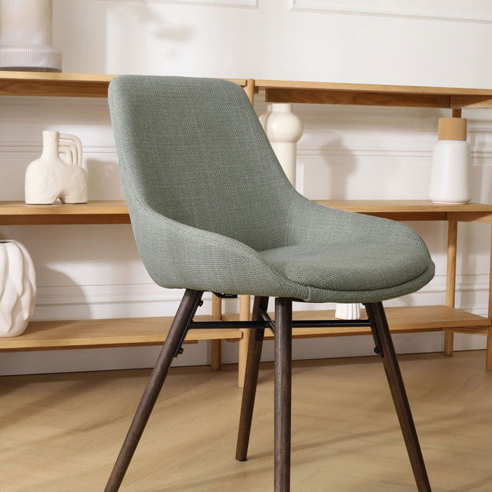 Nolon Nena-Isa Eetkamerstoel Saliegroen - Stof - Walnoot Poten