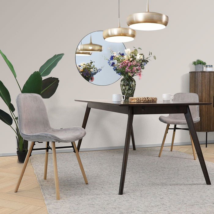 Nolon Nena-Fé Eetkamerstoelen Set van 2 - Ribstof Warm Grijs - Hout