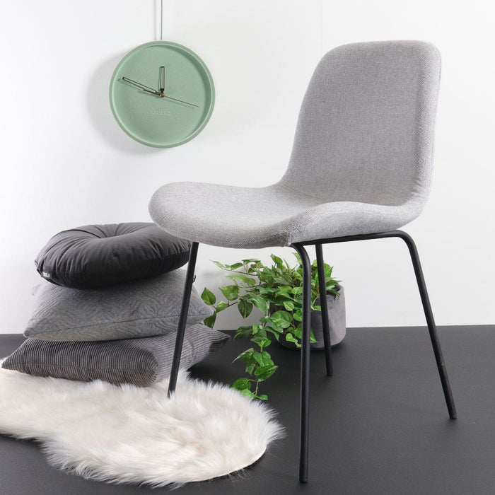 Nolon Nora-Fé Eetkamerstoelen Set van 2 - Lichtgrijs - Zwarte Poten