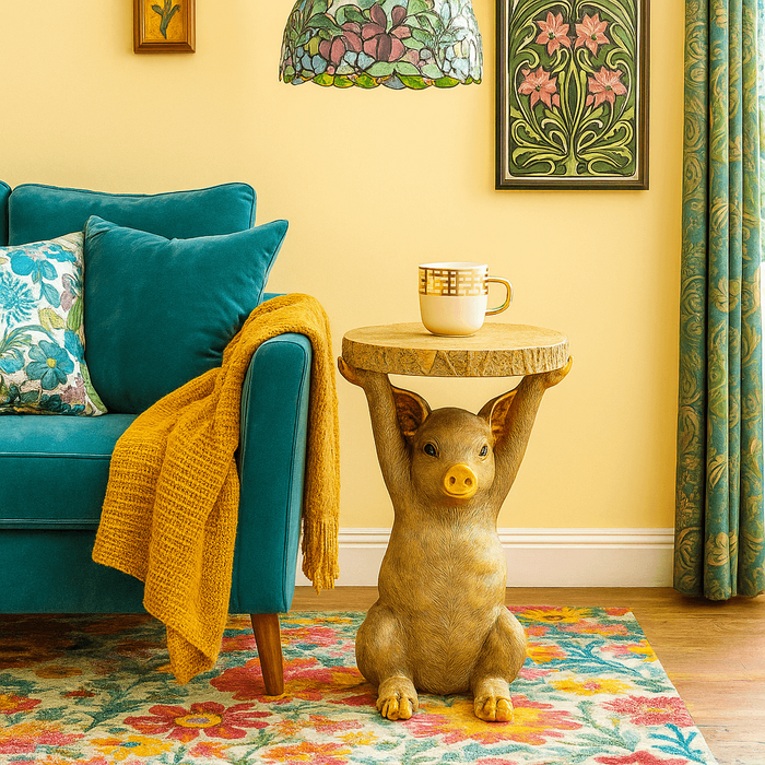 Bijzettafel Animal goud varken Kare Design