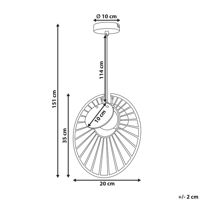 Beliani - BARDO - Hanglamp - Goud|Lichtbruin - Metaal