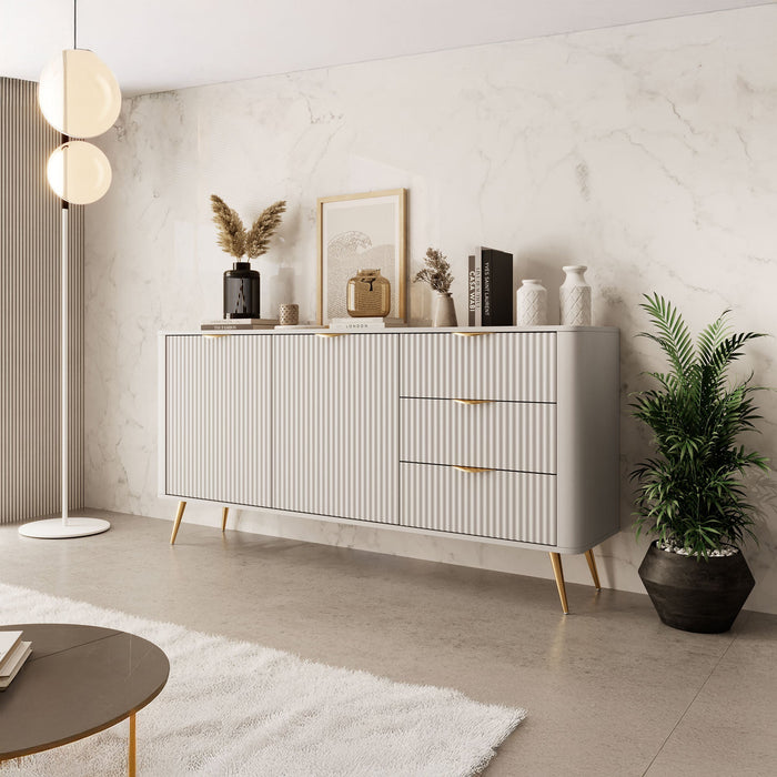 Meubella - Dressoir Lima - Beige - 163 cm