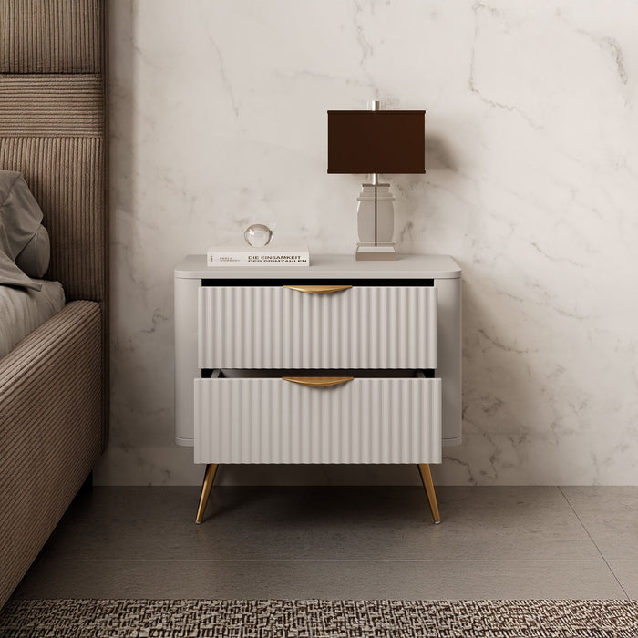 Meubella - Nachtkastje Lima - Beige - 63 cm