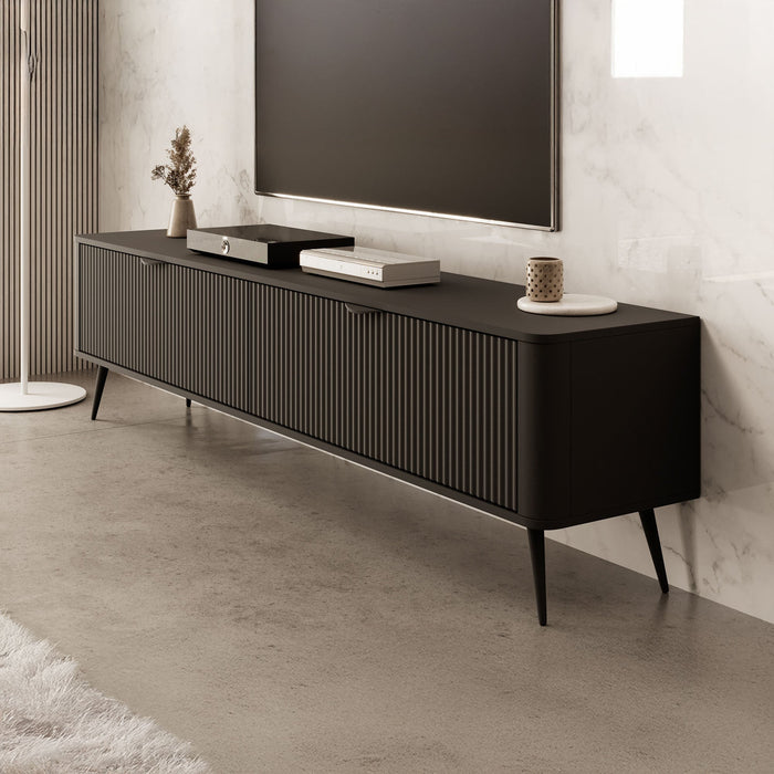 Meubella - TV-Meubel Lima - Zwart - 200 cm