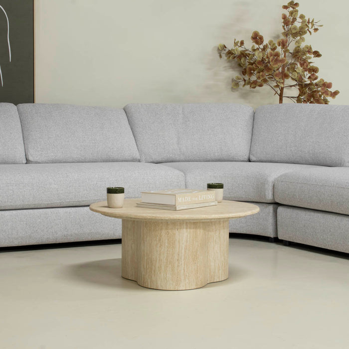 Giga Meubel - Salontafel Lichtbruin Marmer - Ø80x35cm - Firenze