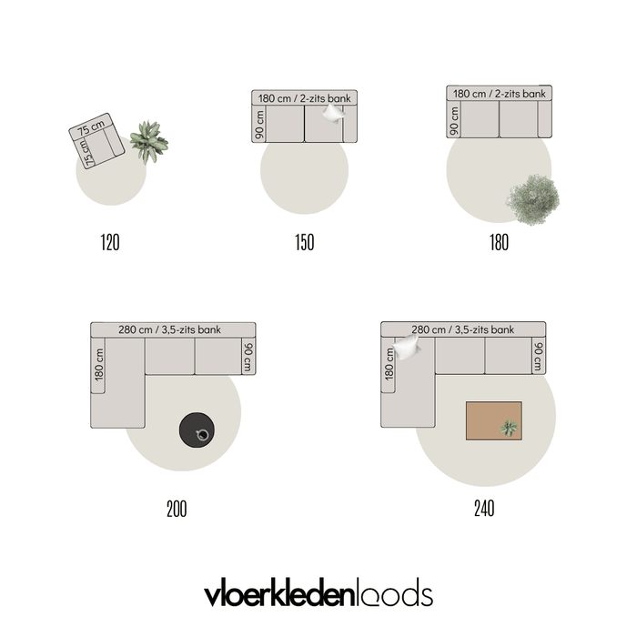 Vintage Vloerkleed Bloom rond - Groen - EVA Interior - 100 x 100 cm