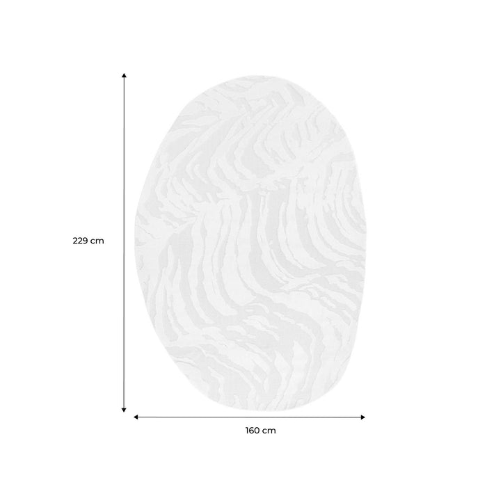 sweeek - Binnentapijt in kiezelvorm met crèmekleurig reliëfpatroon
