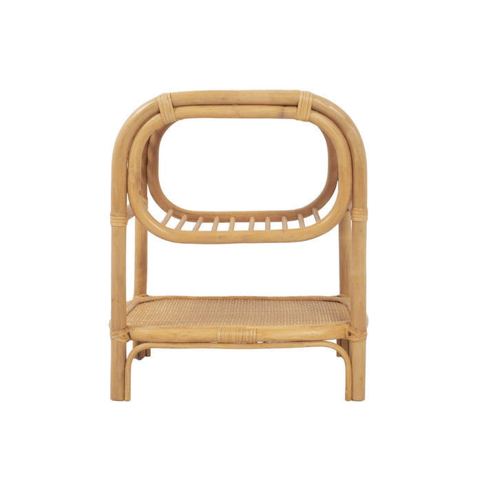 sweeek - Rotan nachtkastje gebogen 1 plank 1 nis