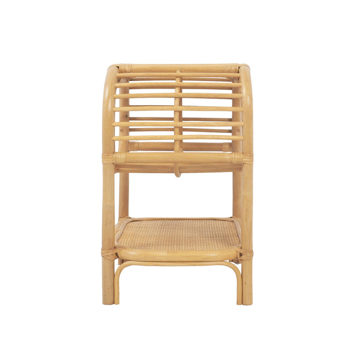 sweeek - Rotan nachtkastje gebogen 1 plank 1 nis