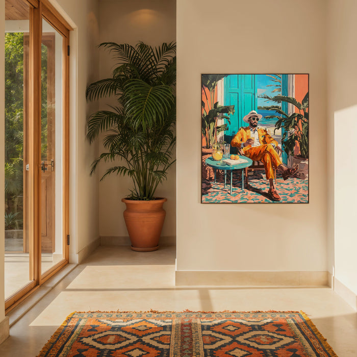 by fonQ Tropic Gent Schilderij 100 x 120 cm - Walnoot