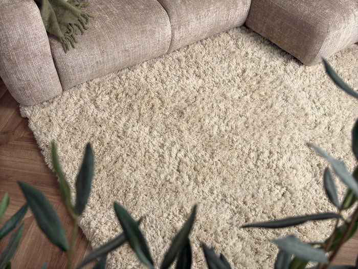 Hoogpolig Vloerkleed Pilo Ivoor Wit Polyester Interieur05