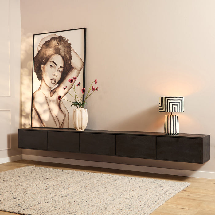 Starfurn Zwevend Tv meubel Vision Black | 280 cm