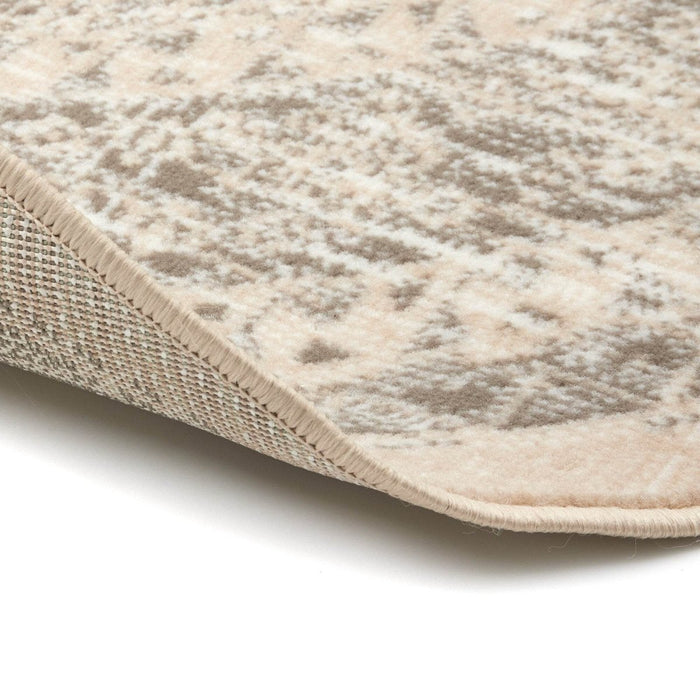 Interieur05 Rond vintage Vloerkleed Aila Zand|Beige - 190 x 190 cm