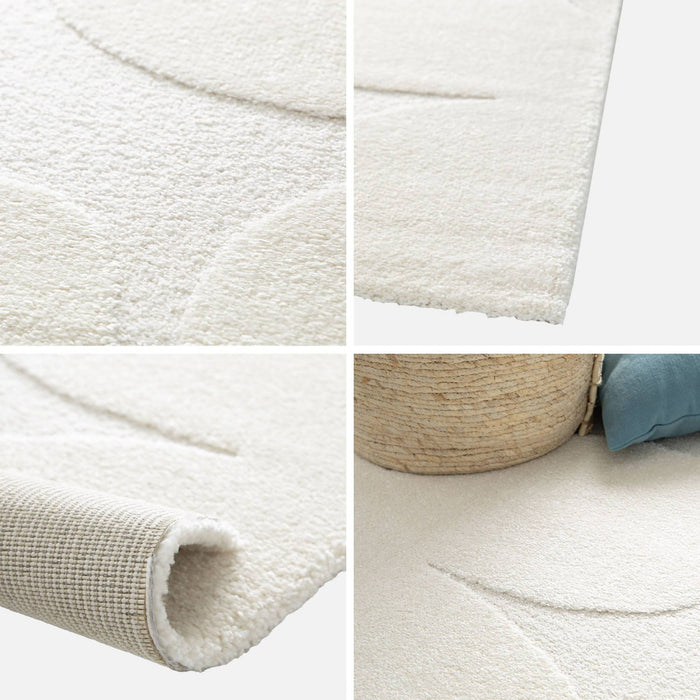 sweeek - Binnentapijt met bloemenpatroon, crème