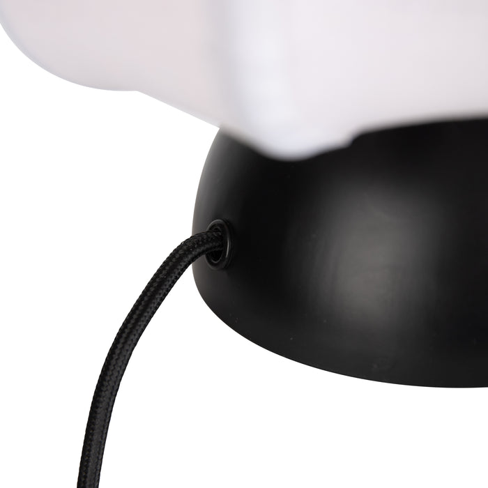 QAZQA Japandi tafellamp zwart met witte kap - Nori