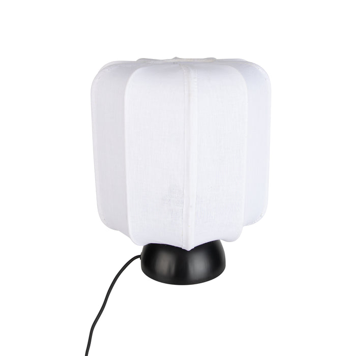 QAZQA Japandi tafellamp zwart met witte kap - Nori