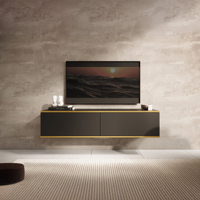 Meubella - TV-Meubel Orleans - Zwart - 135 cm