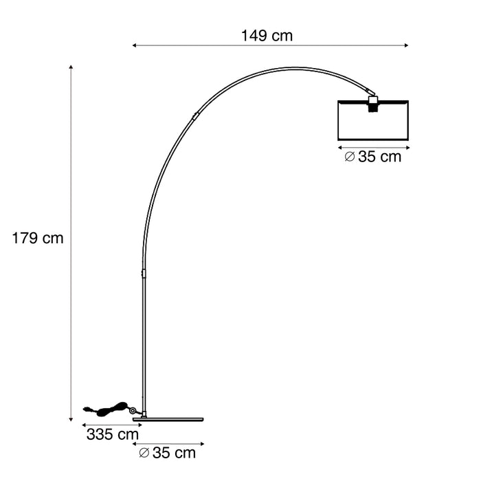 QAZQA Moderne booglamp messing met beige kap - Vinossa