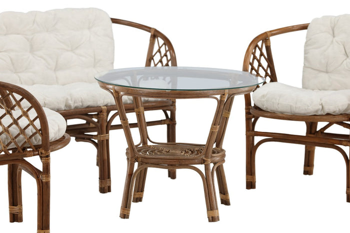 Rebellenclub Fresco Loungeset - Walnoot Rattan