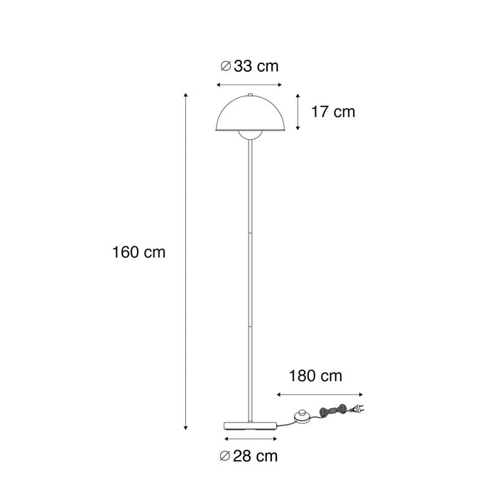 QAZQA Smart vloerlamp zwart met goud incl. Wifi A60 - Magnax