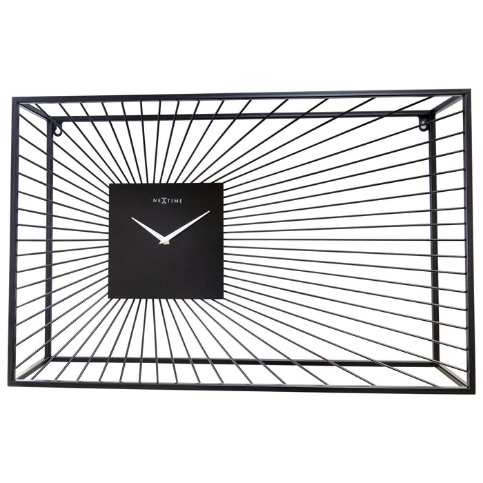 NeXtime - Grote Wandklok 70x45x15cm-Stil-Zwart-Metaal-NeXtime "Vasco"