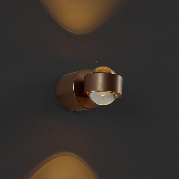 QAZQA Design wandlamp donker brons incl. LED IP44 - Lens