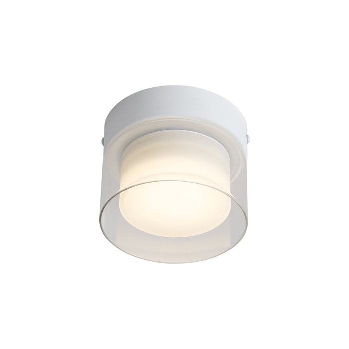 QAZQA Moderne plafondlamp wit met helder glas - Puck