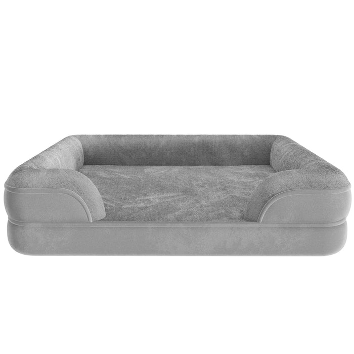 tectake® Orthopedisch hondenbed Kimba met hoge rand - Grijs