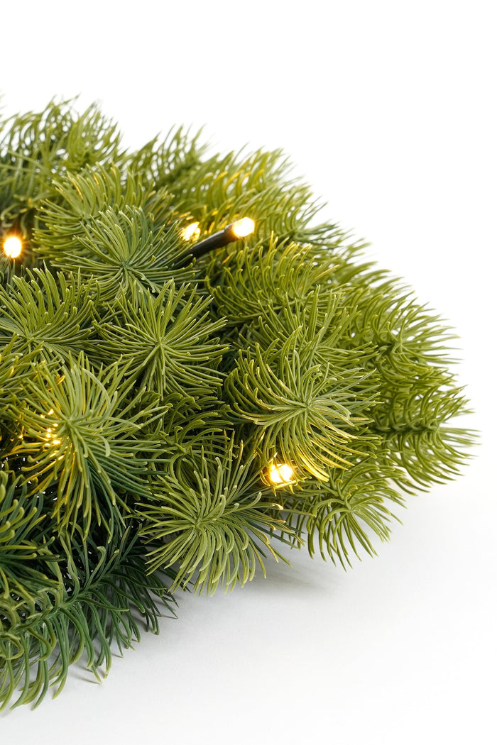 Black Box Trees Nagoya Kerstkrans met Verlichting-H12 x Ø45 cm-Groen