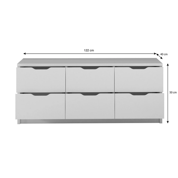 Meubella - Ladekast Kennedy - Wit - 120 cm